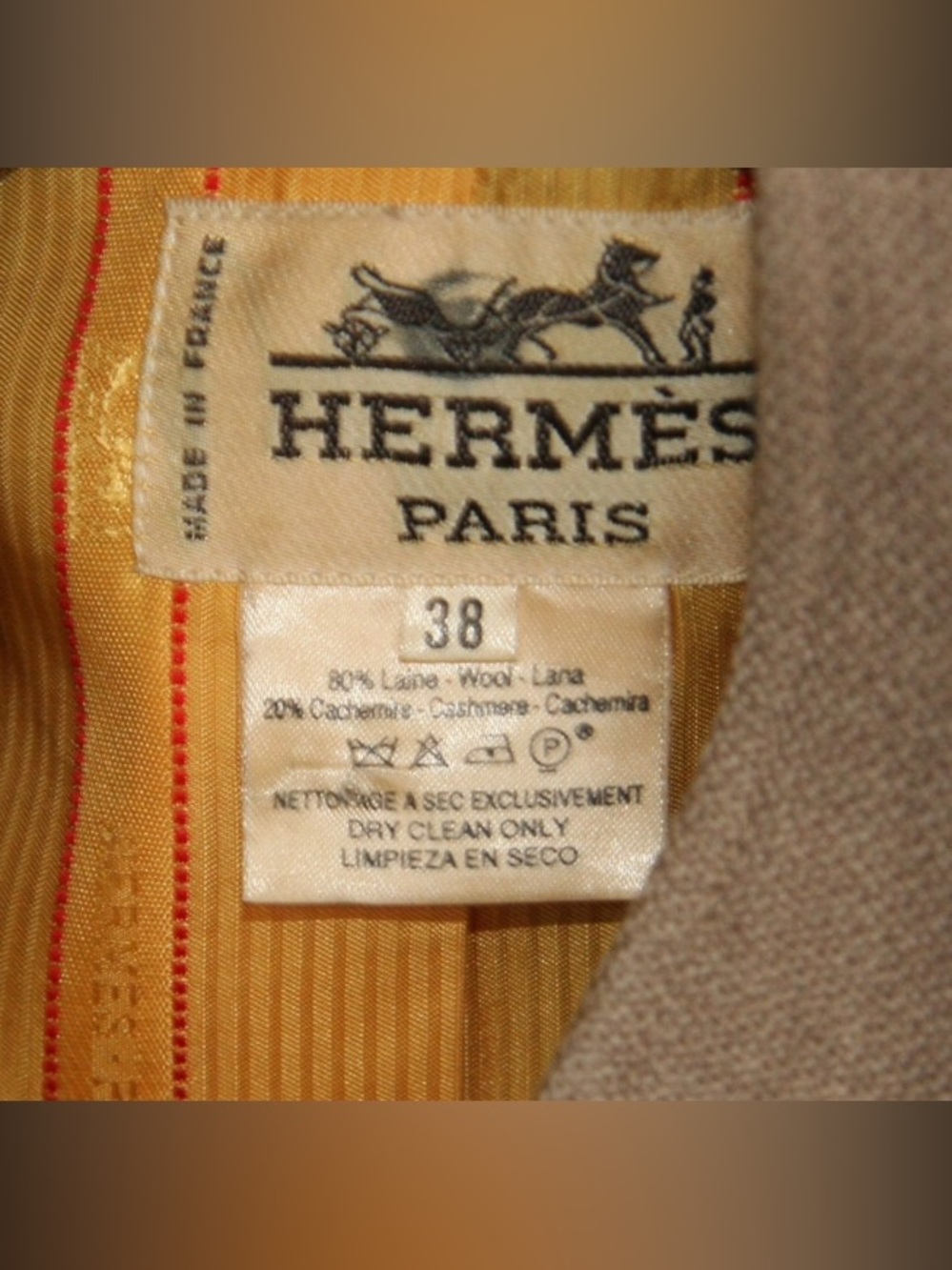 Hermes Rare cashmere blend printed coat jacket - Picture 5 of 10